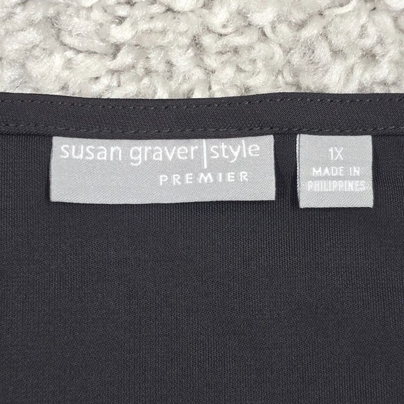 Susan Graver Womens Liquid Knit Tank Black Size 1X Minimalist Office - Picture 5 of 9